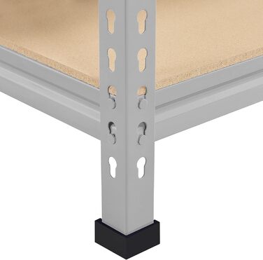 Кутовий стелаж Yaheetech з 5 полицями, металеві стелажі для зберігання, надміцний стелаж, вантажопідйомність 750 кг, підвальний стелаж, безболтовий стелаж, система стелажів, 70 x 30 x 150 см/світло-сірий