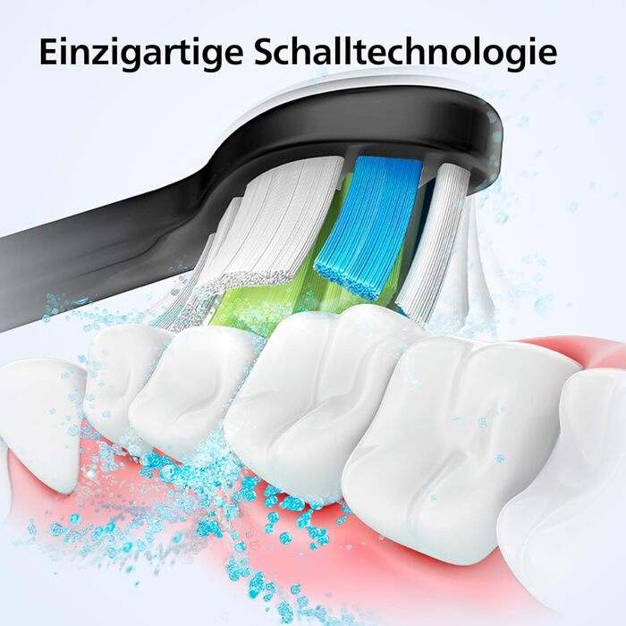 Електрична звукова зубна щітка для дорослих з 1 насадкою Philips W2 Optimal White, чорного кольору, у стильному дорожньому футлярі та USB-зарядним пристроєм (модель HX3683/54), 4100