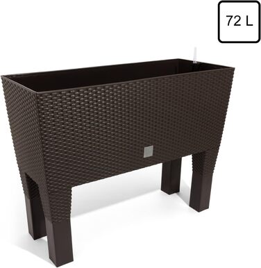 Кашпо Jatery Garden об&39ємом 72 літри з системою поливу темно-охристого кольору, 80 x 33 x 65 см, з ніжками 80 см