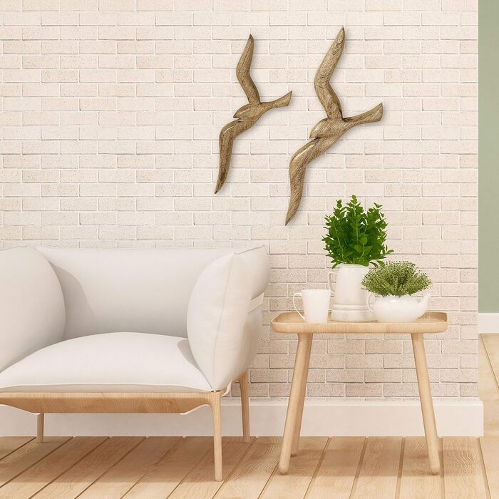 Настінний об'єкт Boltze Чайка (настінний декор з дерева, птахи, морський мотив, фреска для передпокою / вітальні / їдальні) 100794