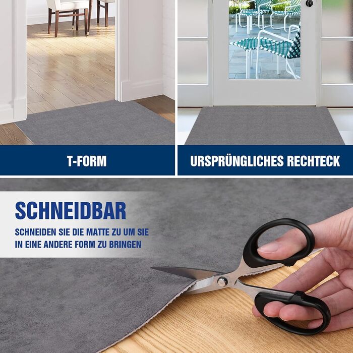 Килимок для прихожих, килимок для миття бруду, надтонкий вхідний килимок, міцний килимок для прихожих, пилозбірник, абсорбуюча кухонна доріжка, нековзний килимок для прихожих, що вловлює бруд