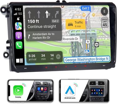 Автомобільне радіо ACAVICA для VW Golf 5 6 Polo Skoda Seat Passat Android 13 232 ГБ 9-дюймовий екран Автомобільне радіо Стерео Супутникова навігація Carplay Android Auto Bluetooth FM