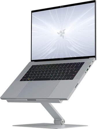 Підставка для ноутбука Razer - Регульована алюмінієва підставка для ноутбуків до 18 дюймів (регулювання висоти та нахилу, міцна конструкція, вентильований дизайн) Mercury - Біла