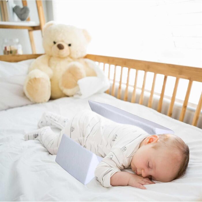 Позиціонуюча подушка Baby Side Support Pillow Регульована трикутна бічна подушка для новонароджених, знімна миюча бічна подушка для сну, яка не згортається, для немовлят 0-12 місяців (біла)