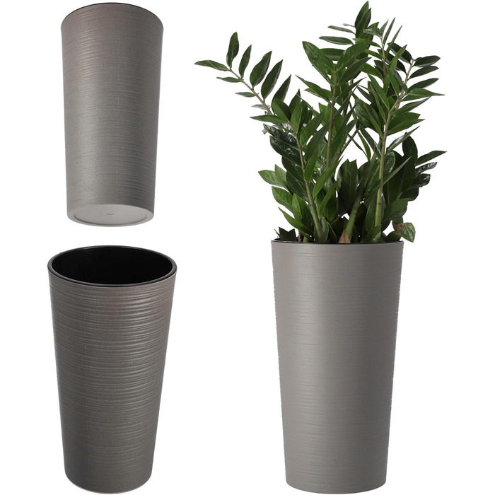 Квітковий горщик KADAX з дерев'яною стружкою, елегантне кашпо зі знімною вставкою, захист квіткового горщика для офісу, квітковий