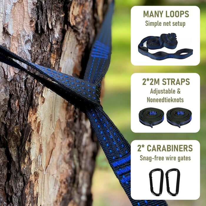 Надлегкий гамак для вулиці 270x140 см з москітною сіткою, міцний та довговічний гамак із сумкою для зберігання, підходить для саду, кемпінгу, балкону, подвір&39я, пляжу