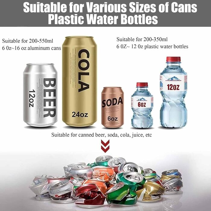 Електрична дробарка металевих банок SACLMD, потужна електрична дробарка для банок, автоматична електрична дробарка для банок