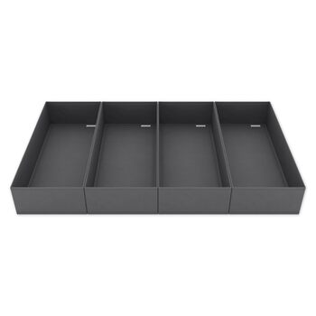 Точний (підходить для шухляди Ikea Pax 100 см), органайзер для шухляд Pax, стабільний розмір, органайзер для гардеробу, система зберігання в гардеробі, сірий, 52x22x11 см, комплект з 4 шт.