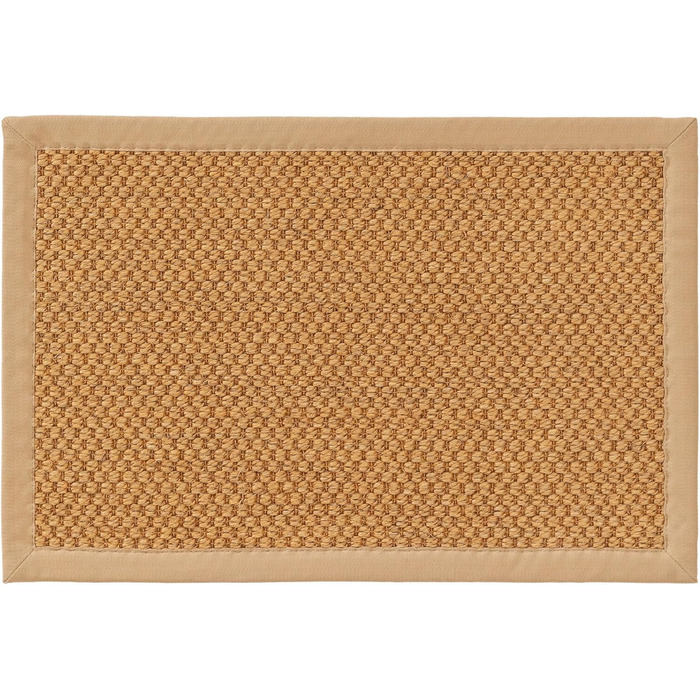 Килимок для дверей benuta Pure Greta - Бежевий 60x90 см - 100 сизаль - Прямокутний та в стилі Бордюрний, Однотонний, Натуральне життя, Скандинавське життя - Легкий догляд для вітальні, спальні, коридору, тераси, балкона 60 x 90 см (Прямокутний) Бежевий