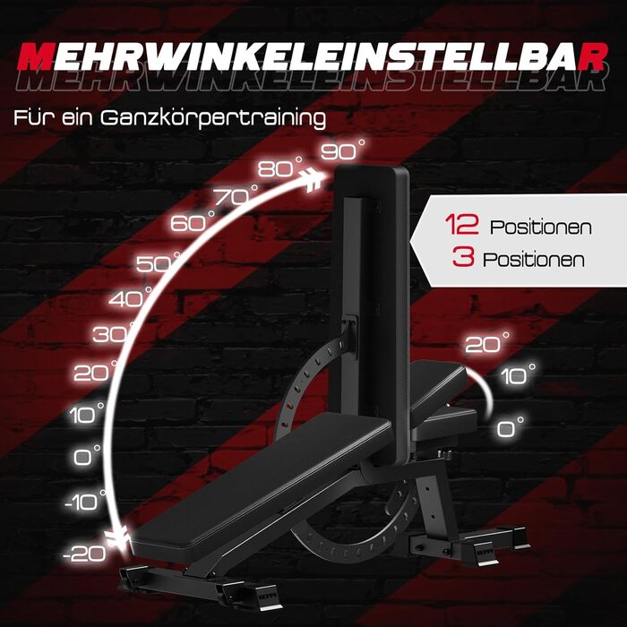 Регульована силова лава Keppi, вантажопідйомність 600 кг, посилена, регульована для домашніх тренувань, нахилена лава, килимок для проповідників та тренувальна лава з регулюванням нахилу/нахилу/рівня - Bench3000 Max