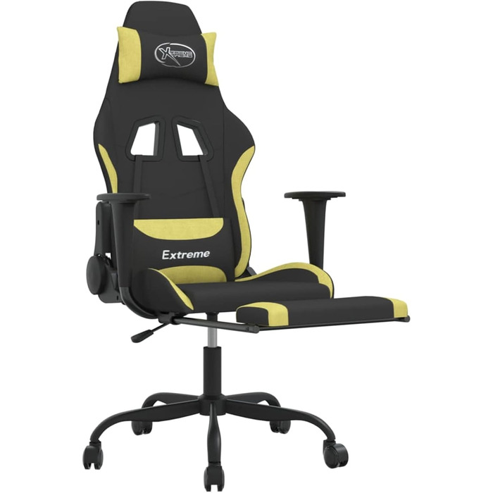 Геймерське крісло з підставкою для ніг, чорна та світло-зелена тканина, крісло-реклайнер, письмове крісло для вітальні/спальні, модель 3143728