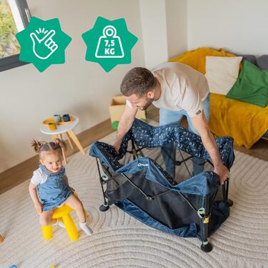 Дитяче ліжечко Badabulle Easy Clip з матрацом Компактне Легке складання та розбирання Від народження до 3 років