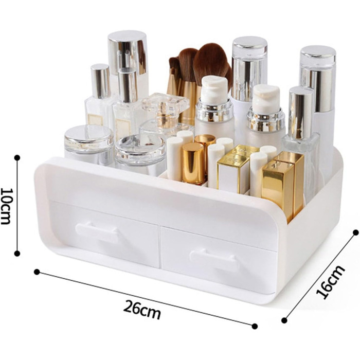 Організатор для макіяжу Cyrank з ящиками, пластиковий органайзер для зберігання косметики, органайзер для догляду за шкірою, коробка для зберігання косметики у ванній кімнаті