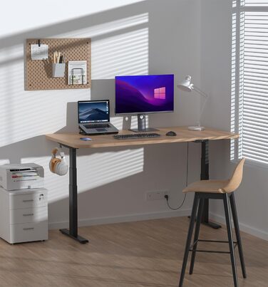 Каркас столу з електричним регулюванням висоти, 2 двигуни, вантажопідйомність 135 кг, регулювання висоти 62-127 см, швидке складання, 4 налаштування висоти з пам&39яттю, 2 USB-порти (чорний)