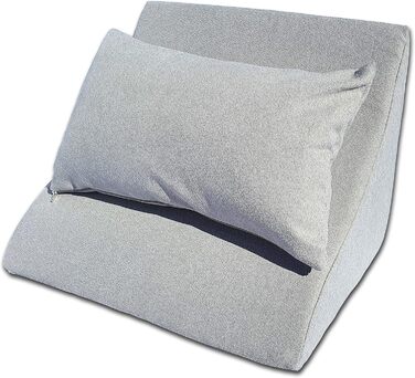 Комплект подушок для читання для ліжка та дивана ергономічна клиноподібна подушка плюс мяка подушка для дивана для читання, перегляду телевізора та відпочинку (світло-сірий)