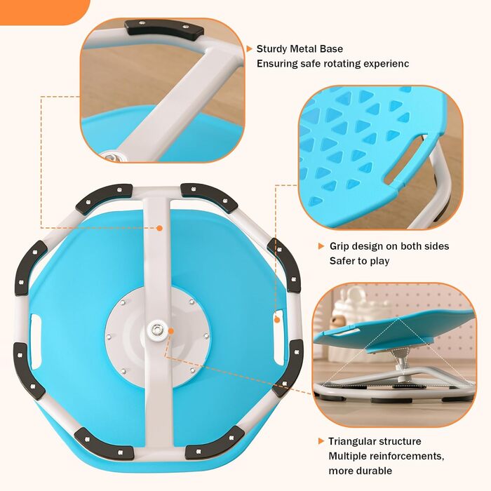 Сенсорний обертовий стілець для дітей, обертовий стілець на 360 з тренуванням рівноваги, сприяє координації та рівновазі, сенсорна іграшка для хлопчиків та дівчаток, ідеально підходить для дітей з аутизмом, синій