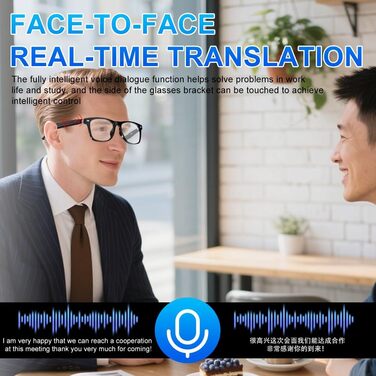 Розумні AI-окуляри з Bluetooth 5.4 переклад 144 мов, дзвінки, музика та захист від UV-випромінювання