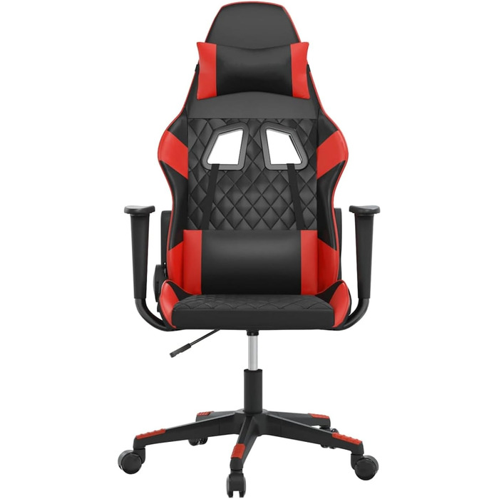 Геймерське крісло з функцією відкидання спинки, штучна шкіра чорно-червоного кольору, 64x60x117-127 см, для геймерів, модель 3143754
