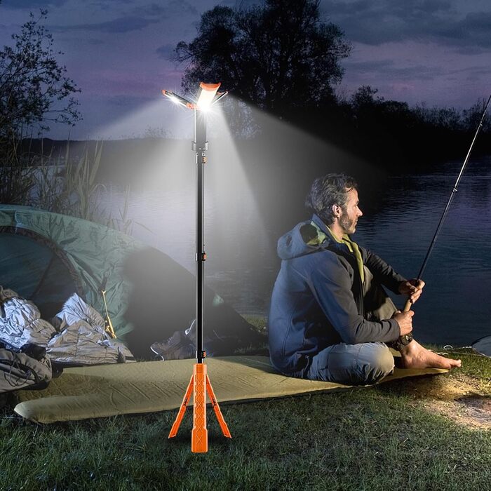 Ліхтар Generico Camping з кріпленням світлодіодний ліхтар-штатив Водонепроникний магнітний ліхтар з акумулятором 10 000 мАг, для роботи, штатив, з регульованою яскравістю та кріпленням для пікніків, походів