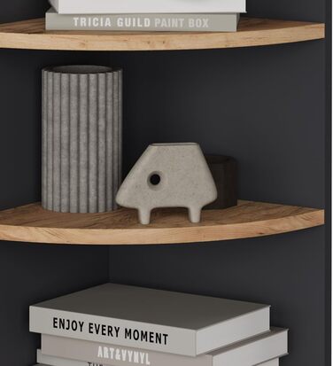 Кутова полиця Vicco Ecki, книжкова полиця, антрацит/золотий дуб, 30 x 60 см Антрацит/золотий дуб 60x30 см