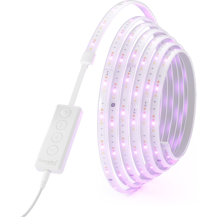 Стартовий набір Nanoleaf Matter Essentials Lightstrip, 5M розумна світлодіодна стрічка RGBW - через різьбу, світлодіодна стрічка Bluetooth 16M Colors, синхронізація екрана, працює з Google Apple, Deco та Gaming 5M Starter Pack