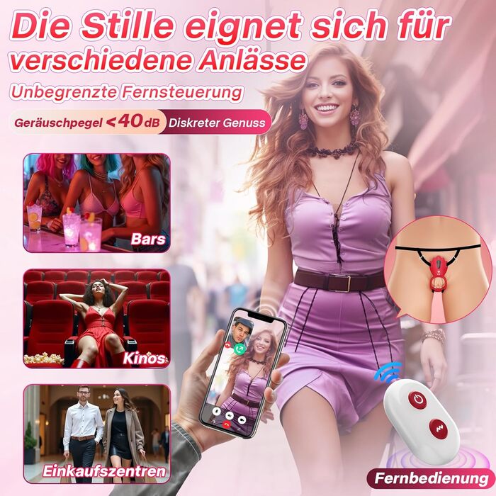 Вібратор Tagnaff, з 6 ерекційними кільцями та стимуляцією клітора, червоний, силікон