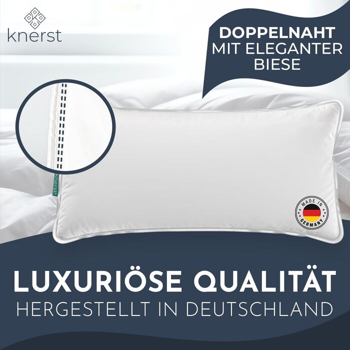 Подушка KNERST 40x80 см Зроблено в Німеччині - Подушка 40 x 80 від болю та напруги в шиї - Подушка для здорового та спокійного сну - Oeko-Tex - Подушка - Подушка - Подушка для сну 40x80 см