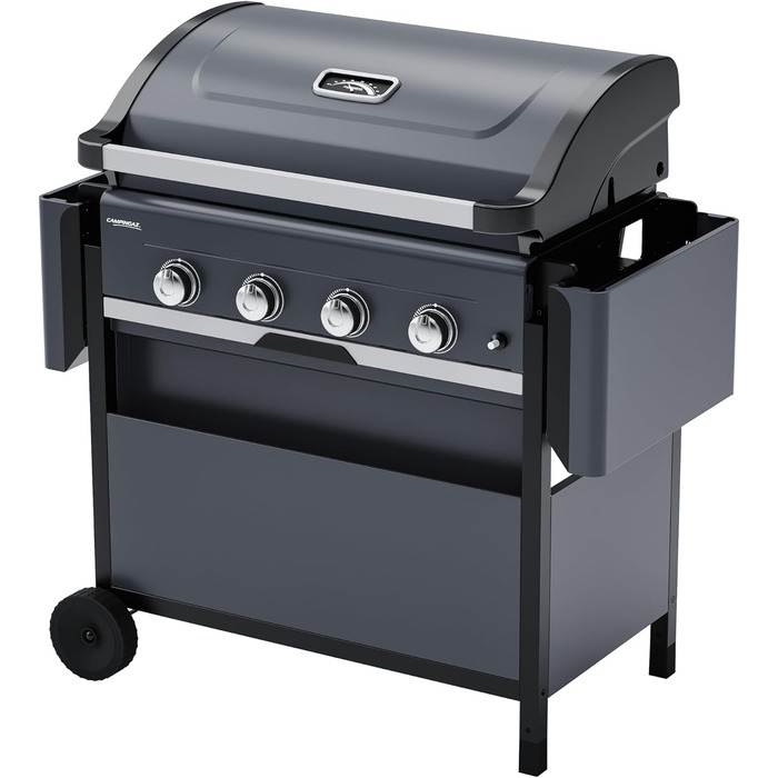 Газовий гриль Campingaz 4 Series Select L Grillset з додатковою решіткою, чохлом та набором аксесуарів, 4 сталеві пальники, термометр на кришці, система InstaClean, потужність 12 кВт
