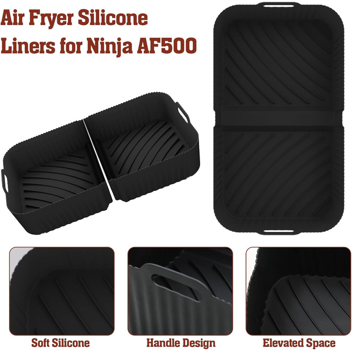 Аксесуари для фритюрниці Ninja Foodi Flexdrawer 10.4 л AF500EU, 3 шт. силіконова форма для фритюрниці, багаторазова мультипіч для мультипечі Аксесуари для ніндзя