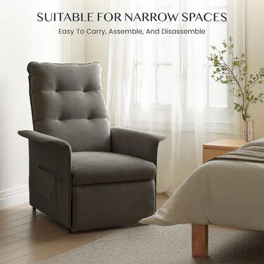 Електричне крісло-реклайнер FLEXISPOT з регульованою спинкою - регульоване крісло для телевізора, крісло-реклайнер з функцією відкидання, регульована спинка 125 - 160 - розслаблююче крісло, ергономічне, темно-сірий, темно-сірий A X1 Electric