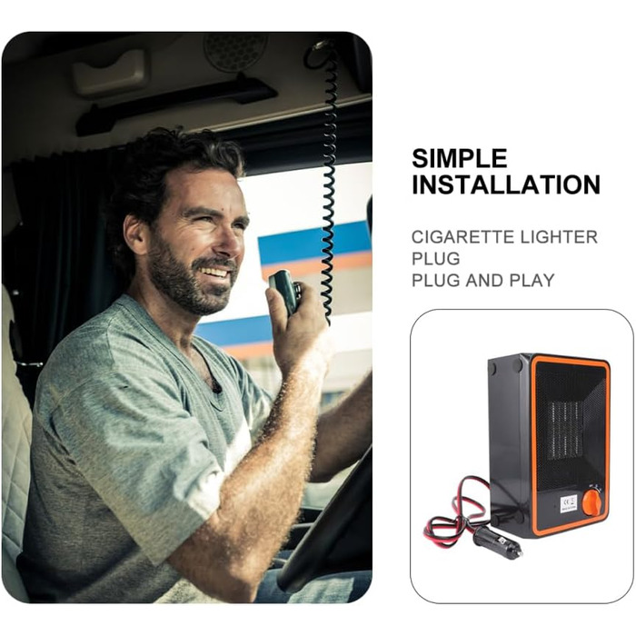 Електричний автомобільний обігрівач Hemobllo, обігрівач для транспортного засобу, швидкий нагрів, тиха робота, безпечний корпус, легке встановлення, енергоефективний, аксесуар для автомобіля