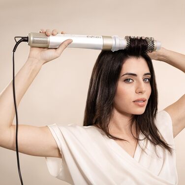 Термощітка Cecotec CeramicCare AirGlisse Champagne, 1400 Вт, 8 насадок, колір Champagne