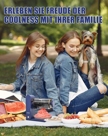 І машина для морозива Slush, льодогенератор для гоління з лезом з нержавіючої сталі та двома силіконовими крижаними листами, машина для снігового льоду темно-синього кольору