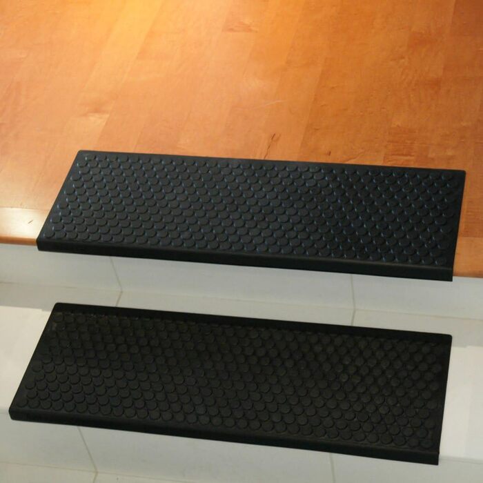 Нековзні гумові сходинки Rubber-Cal Coin-Grip (6 шт.), чорні, 24,8 x 75,6 см (10-104-009-6 шт.) з крапкою