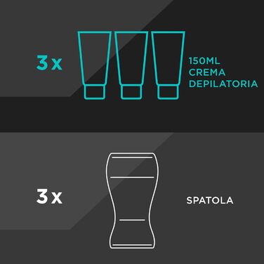 Епілат крем для чоловіків, чутлива шкіра (видалення волосся під душем, 3 упаковки по 150 мл)