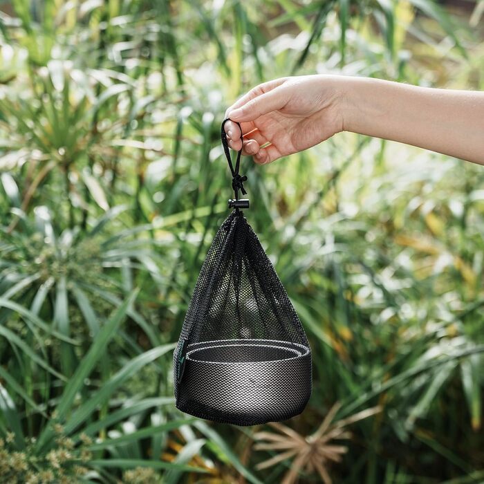 Титанова миска для рисового супу 420 мл Двостінна миска, стійка до опіків, чайна чашка, легкий посуд для кемпінгу на свіжому повітрі для дорослих та дітей, для піших прогулянок, пікніків та походів Ti1084T Ti1084t-420ml