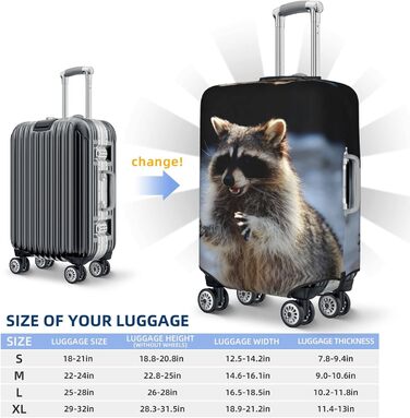 Чохол для валізи Миючий ведмедик з принтом, еластичний захист від подряпин та пилу, чорний, розмір 95