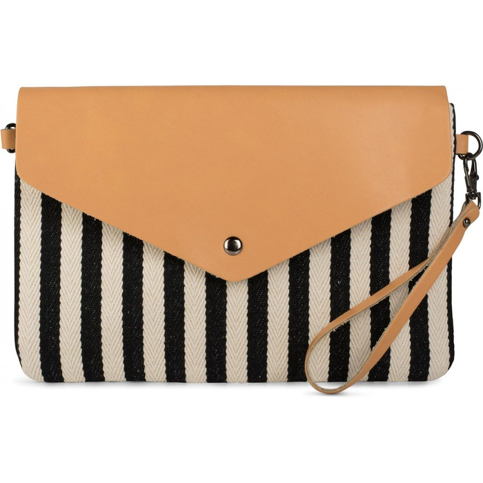 Клатч-конверт у морську смужку з візерунком риб'яча кістка, сумка через плече, жіноча сумка 02012153, колір червоно-бежевий