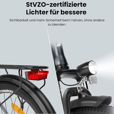 Міський електровелосипед Touroll B1 26 дюймів з двигуном 250 Вт та акумулятором 36 В 15,6 Аг
