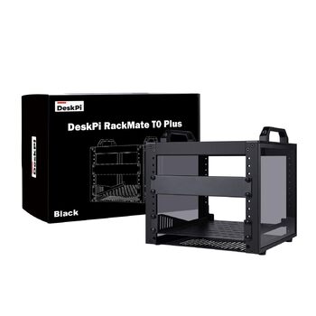 Серверна стійка GeeekPi 4U, 10-дюймова мережева стійка для серверів, мережевого та аудіо/відео обладнання, кріплення для стійки DeskPi RackMate T0 Plus, глибина 260 мм, чорний колір, 4U x 10,23&quot x Ш