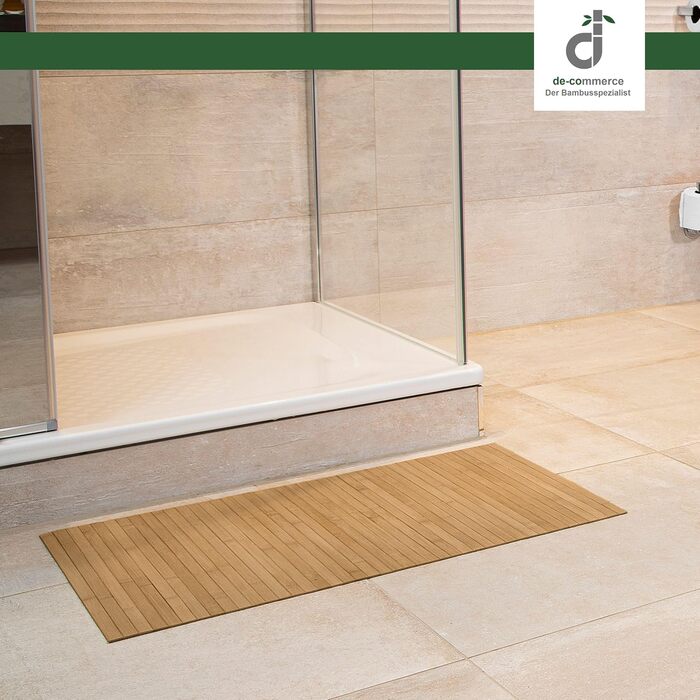 Килимки для ванної з бамбука DE-COMmerce, набір з 3 шт. , килимок для ванної, дерев&39яний килимок, бамбуковий килимок, ванна кімната, нековзний, колір природний