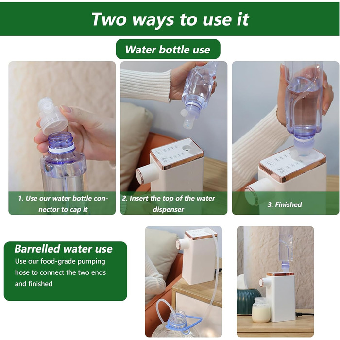 Миттєвий диспенсер для гарячої води, портативний диспенсер для гарячої води для приготування чаю, розчинної кави, дитячого харчування, диспенсер для води з сенсорним дисплеєм, 4 рівні температури та параметри кількості води