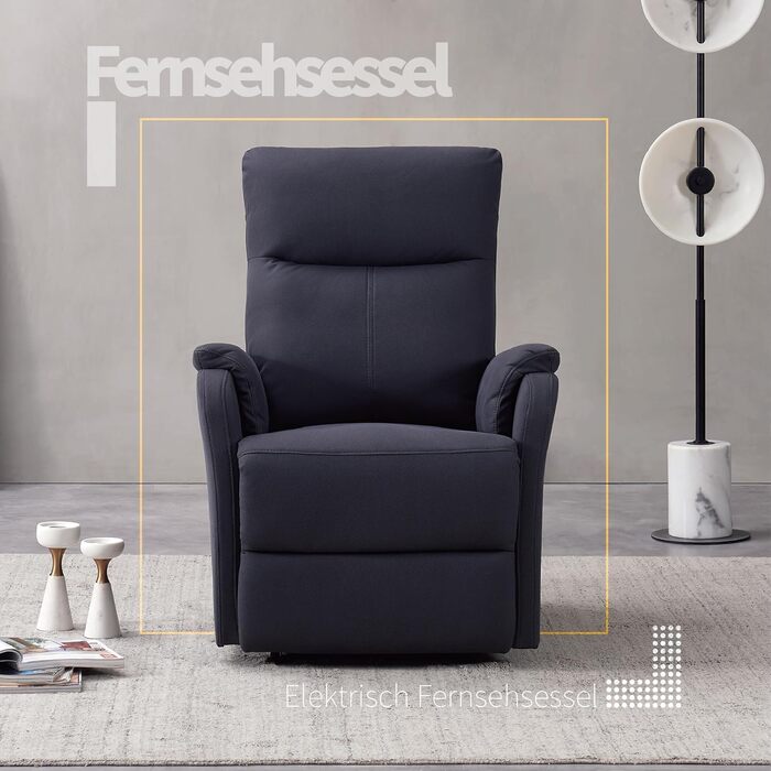 Розслаблююче крісло-реклайнер, масажне крісло з електрорегулюванням, ергономічне крісло для перегляду телевізора, роботи та сну (Roland Grey)