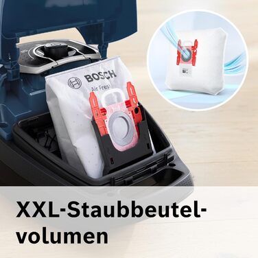 Пилосос Bosch з мішком Серія 8 BGL8XPER, ідеально підходить для алергіків, гігієнічний фільтр, 10-річна гарантія на двигун, XXL на