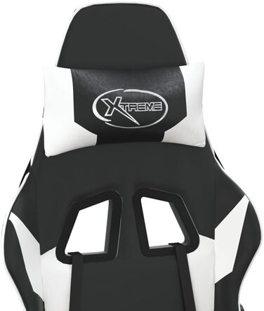 Ігрове крісло INLIFE чорно-біле зі штучної шкіри, Меблі, Крісла, Ігрові крісла, Біле, 15,3 кг, 3143692