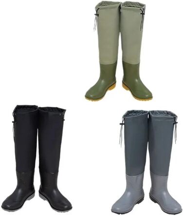 Високі гумові чоботи, потовщені гумові чоботи з високою трубою, водонепроникні, нековзні, для верхової їзди, дощовики, зносостійкі, одяг для риболовлі, спортивні, водонепроникні сірі, EU 38