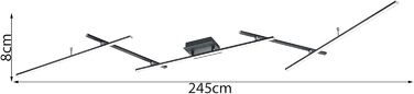 Стеля LED-світильник Trio Leuchten Arvin 628410532, матовий чорний метал, 22 Вт, з пультом керування та зміною кольору