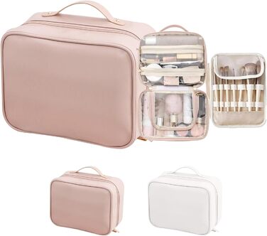 Косметичка, сумка для макіяжу Косметичка для подорожей, водонепроникна косметичка з PU шкіри з відділеннями, портативна косметичка