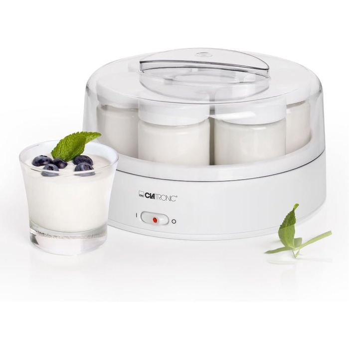 Йогуртниця Clatronic з 7 порційними баночками йогуртниця до 1,1 л йогурту, кварку та вершкового сиру йогуртниця для швидкого та ле