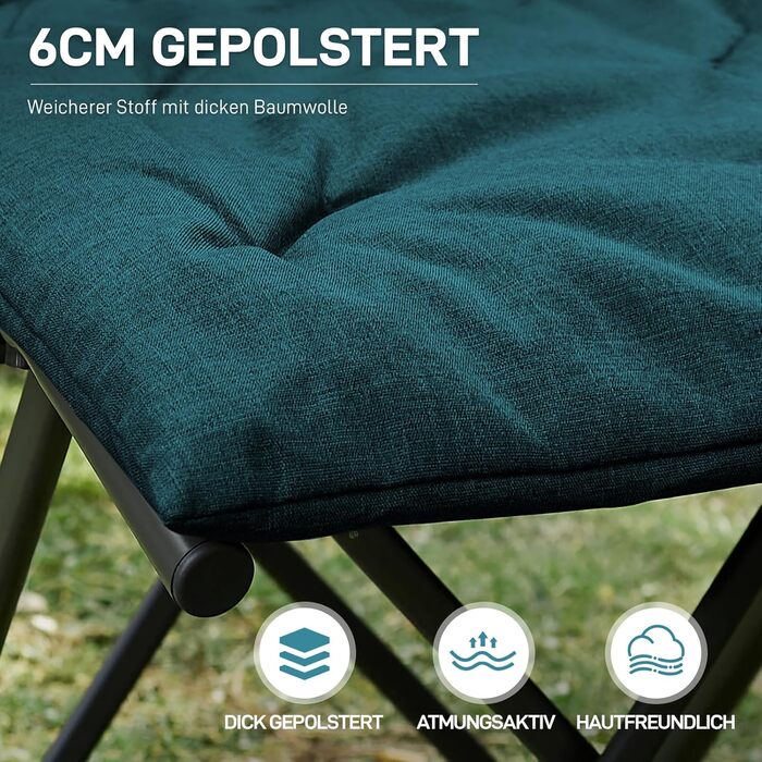 Складаний пуф для ніг EVER ADVANCED, складний табурет висотою 47 см, м&39яка підставка для ніг для крісел, садових та балконних стільців, похила лінія, зелений